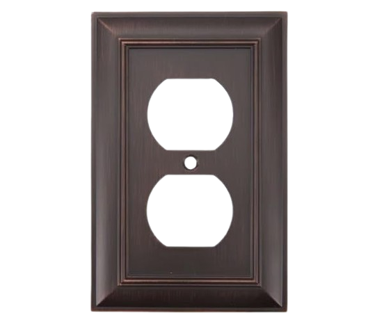Single Duplex Wall Plate Oil-Rubbed Bronze Finish