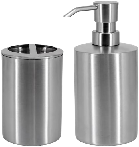 Brushed Nickel Capacity Freestanding Soap and Lotion Dispenser