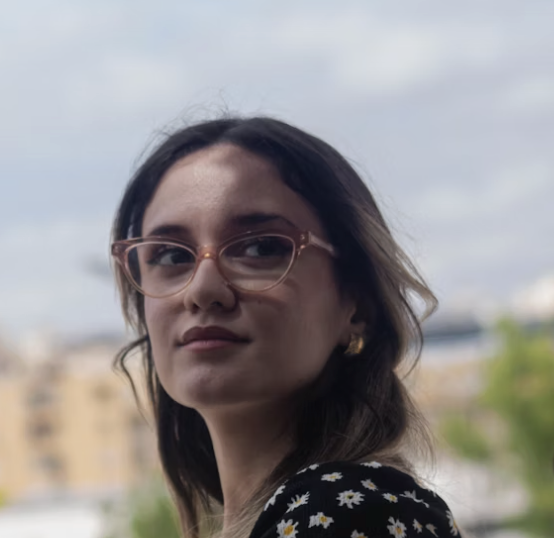 Woman wearing glasses outdoor portrait
